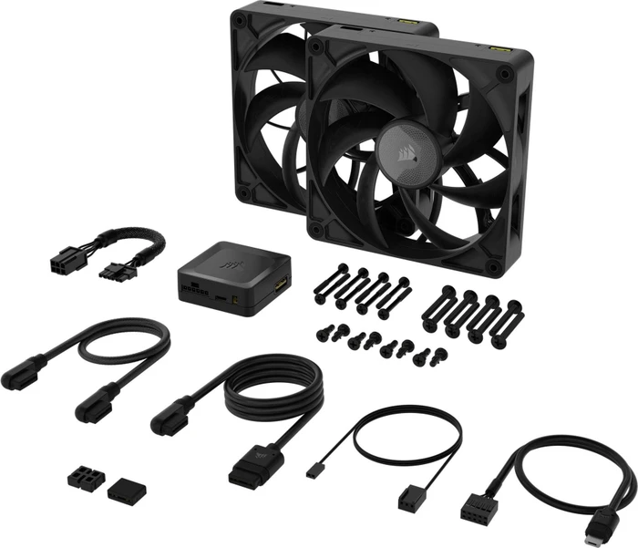 Corsair iCUE LINK RX140 Max Starter Kit, schwarz, LED-Steuerung, 140mm, 2er-Pack