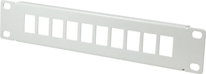 LogiLink Patchpanel für RJ-45 Keystone Module 10" , 10-Port, 1HE, 10", 1HE, grau