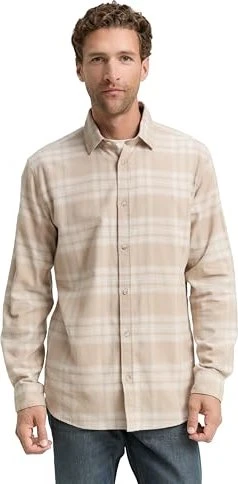 Tom Tailor Regular Fit Logo-Stickerei Hemd langarm light cashmere/tonal check (Herren)