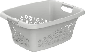 Rotho Flowers 25l Wäschekorb grau