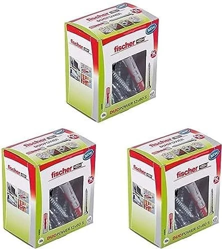 fischer DuoPower 12x60 S Schrauben/Dübel-Sortiment, 10 Stück