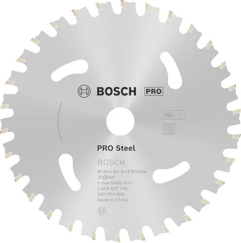 Bosch Professional Standard for Steel Kreissägeblatt 30Z, 136x1.2x16mm, 1 Stück