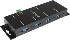StarTech Industrial Railmount USB-Hub, 4x USB-A 3.0, USB-B 3.0 [Buchse] (ST4300USBM)