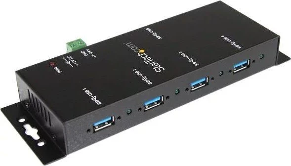 StarTech Industrial Railmount USB-Hub, 4x USB-A 3.0, USB-B 3.0 [Buchse]