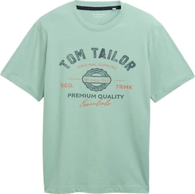 Tom Tailor Logo-Print T-Shirt kurzarm dust green (Herren)