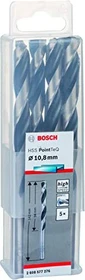 Bosch Professional HSS PointTeQ Spiralbohrer, 10.8x94x142mm, 5 Stück