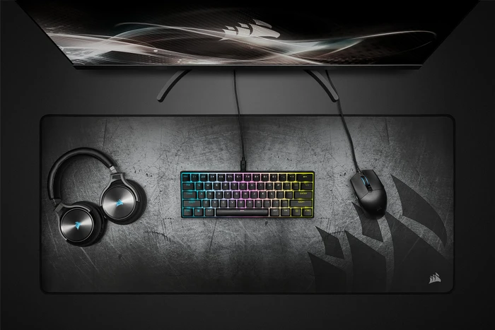 Corsair Gaming K65 RGB Mini, 60%, schwarz, MX SPEED RGB Silver, USB, DE