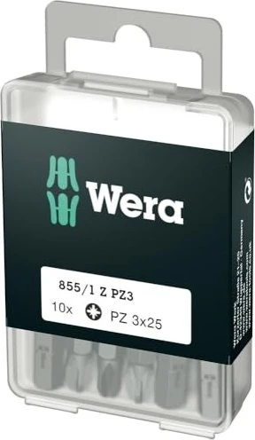 Wera DIY 855/1 Z Pozidriv Bit 1/4", PZ3x25mm, 10 Stück