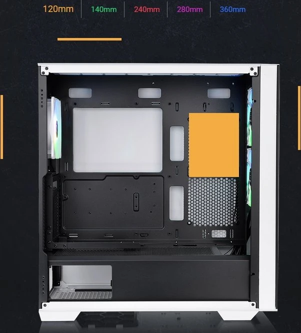 Thermaltake Divider 370 TG ARGB Snow Edition, weiß, Glasfenster