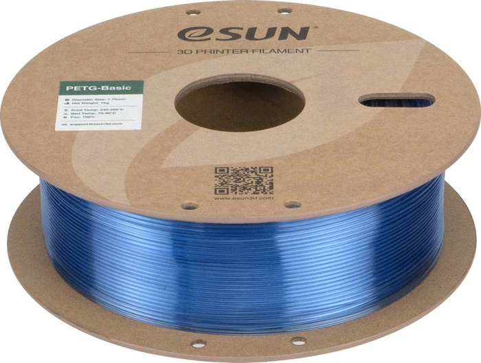eSUN 3D PETG, Translucent Light Blue, Spule, 1.75mm, 1.00kg