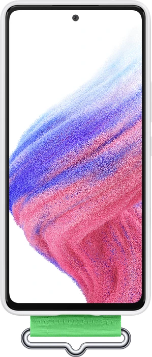 Samsung Silicone Cover with Strap für Galaxy A53 5G weiß