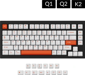 Keychron Q1/Q2/K2 OEM Dye-Sub Keycap-Set Orange, Kunststoff (PBT), Orange, orange/weiß, 97 Tasten (83+14), ANSI-US