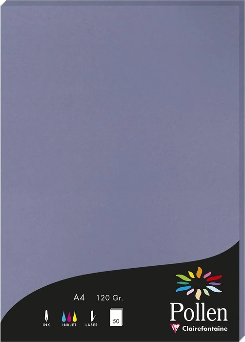 Clairefontaine Pollen Universalpapier vergissmeinnichtblau, A4, 120g/m², 50 Blatt