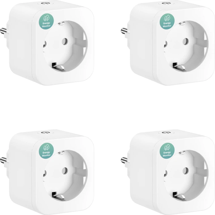 Meross Smart WiFi Plug MSS305, Typ F, Smart-Steckdose, EU, 4er-Pack