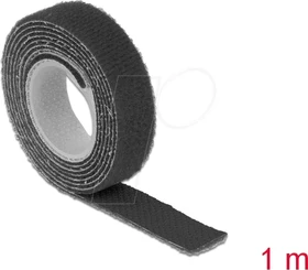DeLOCK Klettband auf Rolle, 13mm, 1m, schwarz