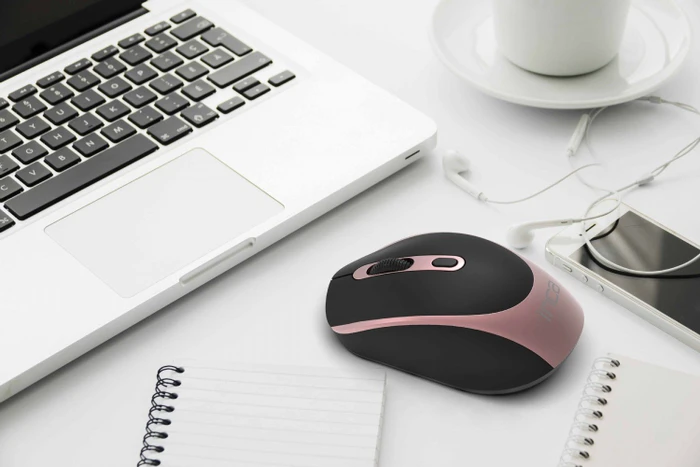 Inca IWM-211RG Silent Wireless Mouse schwarz/rosegold, USB
