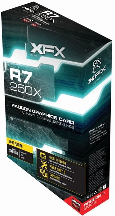 XFX Radeon R7 250X Core Edition, 2GB GDDR5, 2x DVI, HDMI, DP