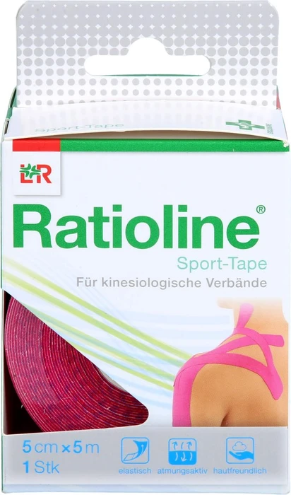 Lohmann & Rauscher Ratioline Sport-Tape Rolle 5cm x 5m rosa, 1 Stück
