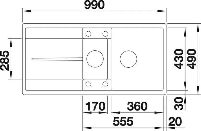 Blanco Metra 6 S-F Einbau Becken reversibel mit Ablauffernbedienung cafe