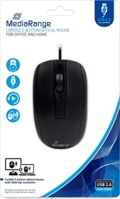 MediaRange 3-Button Optical Mouse schwarz, USB (MROS211)