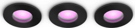 Philips Hue White and Color Ambiance Xamento Einbauleuchte rund schwarz, 3 Stück