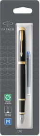 Parker IM black lacquer/gold trim, rechte Hand, mittel, Blister