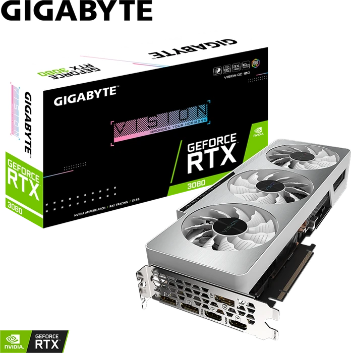 GIGABYTE GeForce RTX 3080 Vision OC 10G (Rev. 1.0), 10GB GDDR6X, 2x HDMI, 3x DP