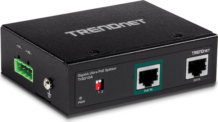 TRENDnet Industrial Railmount Gigabit PoE-Splitter, 2x RJ-45, PoE++ PD