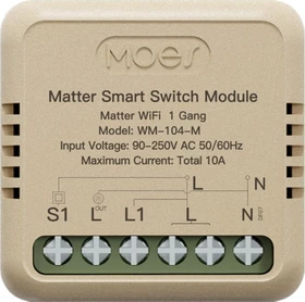 MOES Smart WiFi Switch 1-fach, Unterputz, Schaltaktor (MWM-104-M)
