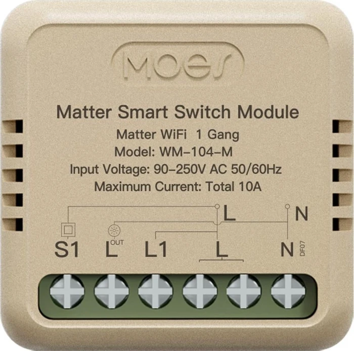 MOES Smart WiFi Switch 1-fach, Unterputz, Schaltaktor