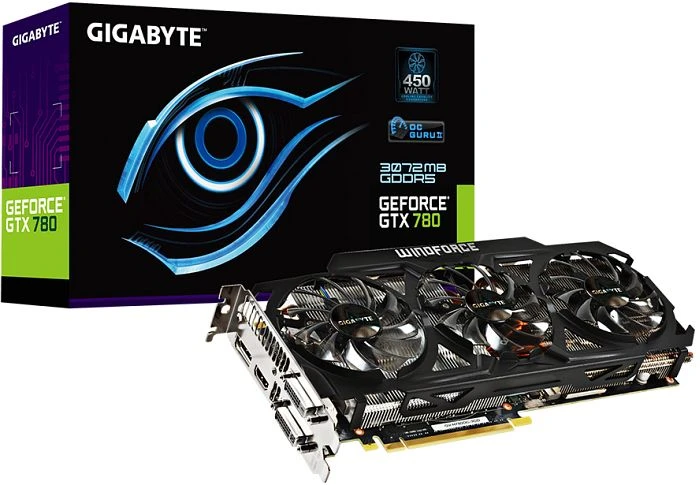 GIGABYTE GeForce GTX 780 Windforce 3X OC (Rev. 1.0), 3GB GDDR5, 2x DVI, HDMI, DP