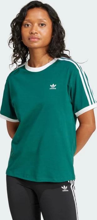 adidas 3-Streifen T-Shirt kurzarm collegiate green (Damen)