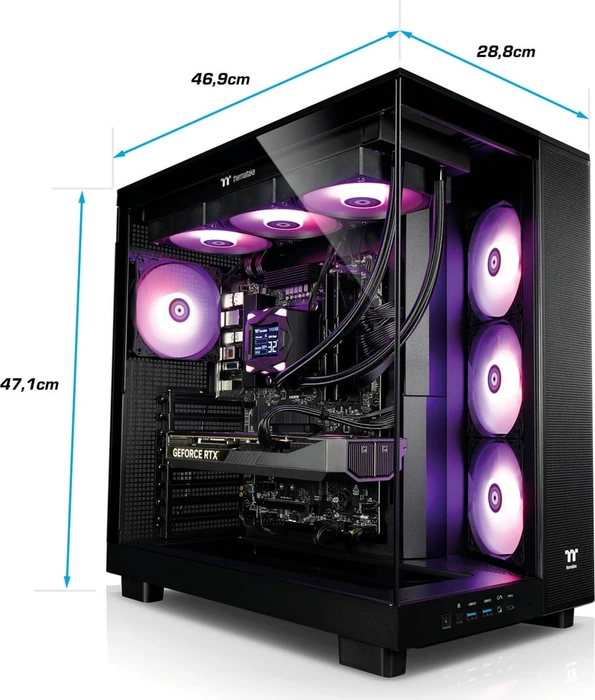 Thermaltake FTW A-Line LCS, Black, Ryzen 7 7800X3D, 32GB RAM, 2TB SSD, GeForce RTX 5070 Ti