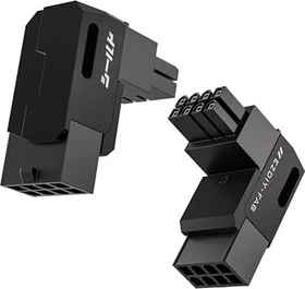 EZDIY-FAB 8-Pin PCIe Winkeladapter 90°, Variante STD, schwarz, 2er-Pack (8P STD Adapter-90-B-2P)
