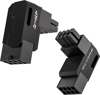 EZDIY-FAB 8-Pin PCIe Winkeladapter 90°, Variante STD, schwarz, 2er-Pack