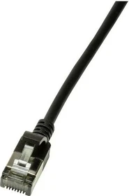 LogiLink TPE Slim Patchkabel, Cat6a, U/FTP, RJ-45/RJ-45, 1m, schwarz