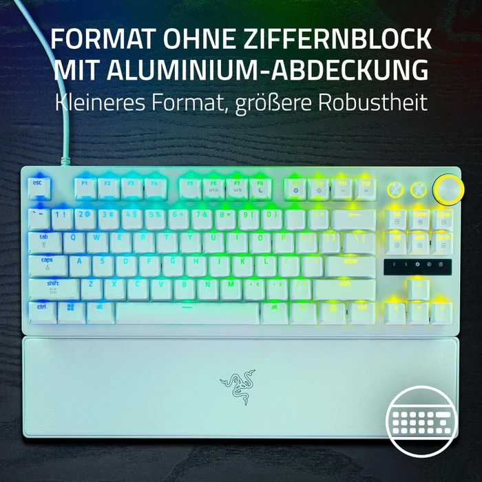 Razer Huntsman V3 Pro Tenkeyless 8KHz, weiß, LEDs RGB, Razer Analog Optical Switch Gen-2, USB, US