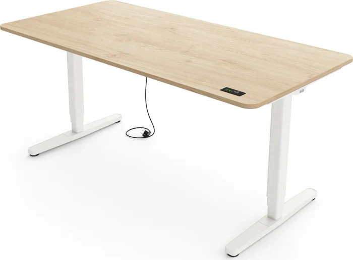 Yaasa Desk Pro elektrisch höhenverstellbarer Sitz-Steh-Schreibtisch 140x80cm Eiche/weiß