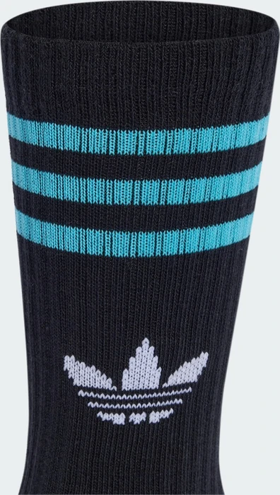 adidas 3-Streifen Crew Socken black/white/samba blue/bliss blue, 6 Paare (Junior)