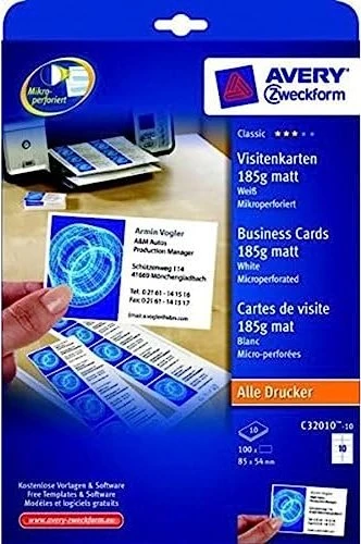 Avery-Zweckform Superior Visitenkarten, 185g, 25 Blatt
