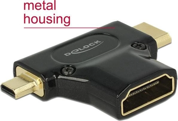 DeLOCK HDMI Micro-D/Mini-C/Typ A Adapter schwarz