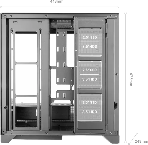 Mars Gaming MC-LCDX White, Glasfenster