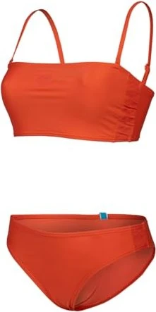 Arena Team Stripe Bandeau Bikini-Set calypso coral (Damen)