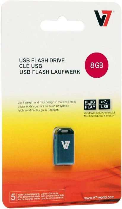 V7 Nano USB-Stick 4GB blau, USB-A, USB 2.0