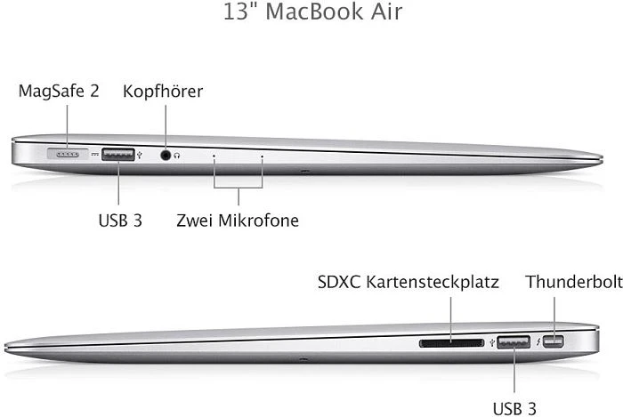 Apple MacBook Air 13", silber, Core i5-4250U, 4GB RAM, 256GB SSD, DE [Mid 2013]