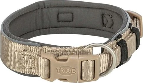 Trixie Premium Halsband, extra breit, M-L, Sand/Grafit