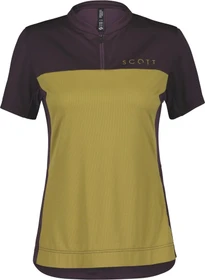 Scott Trail Flow Zip Trikot kurzarm dark purple/mud green (Damen)