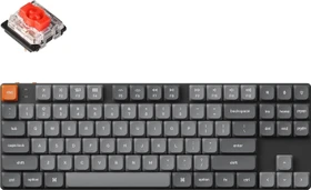 Keychron K1 Max, 80% TKL, grau/orange, LEDs weiß, Gateron LOW PROFILE 2.0 RED, USB/Bluetooth, US (K1M-A1-US)