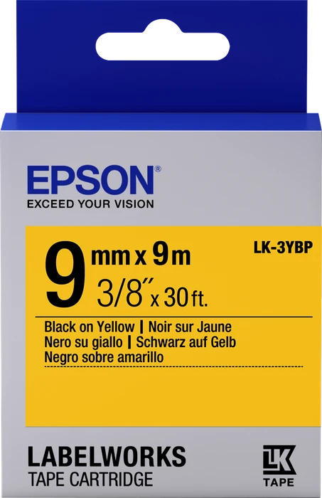 Epson LK-3YBP Beschriftungsband, 9mm, schwarz/gelb
