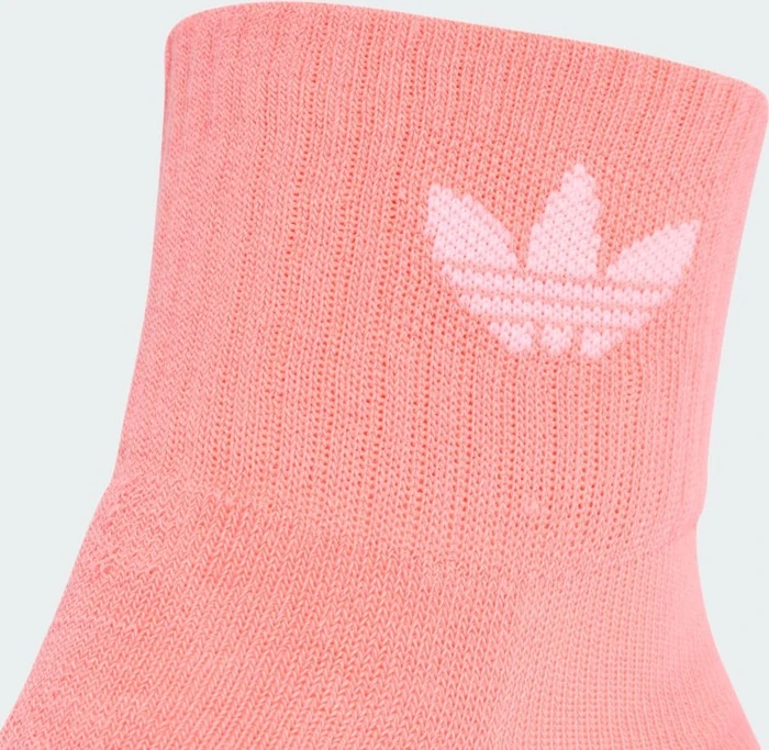 adidas Mid-Cut Crew Socken acid red/white/sandy pink, 3 Paare